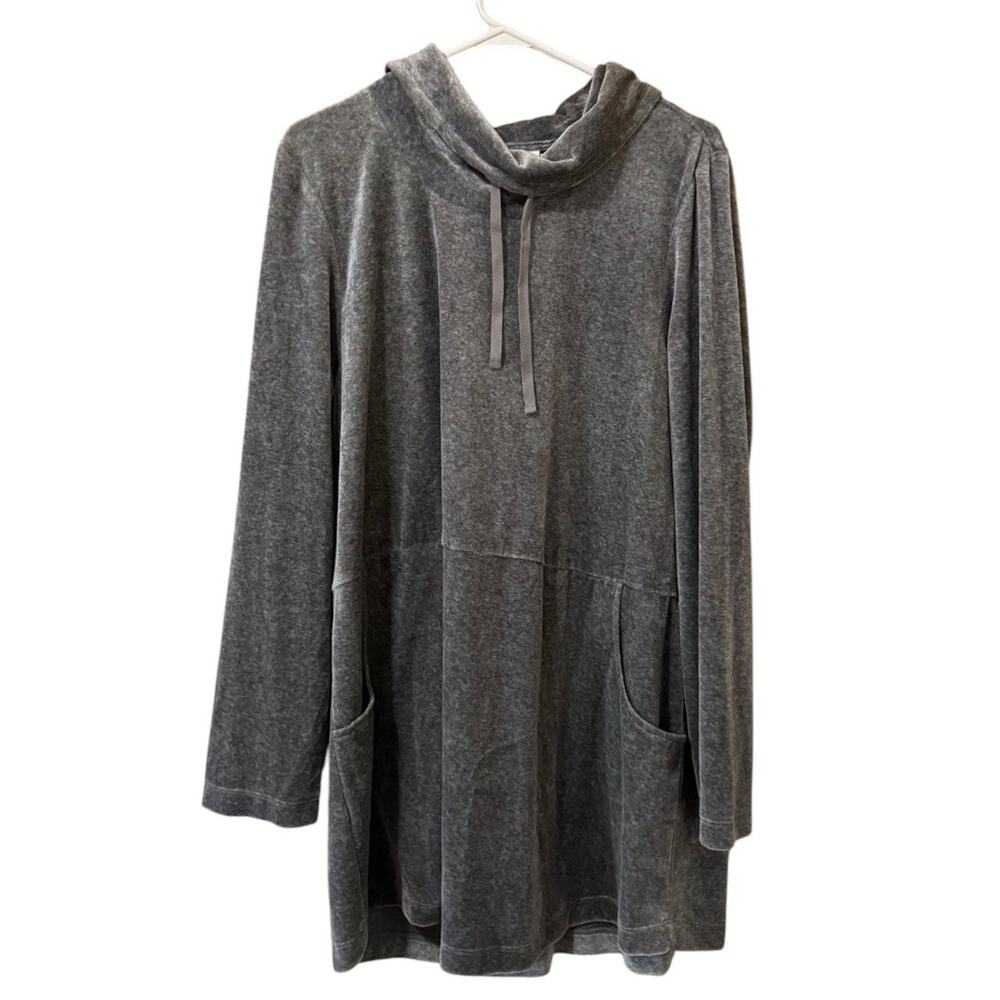 Pure Jill Sweater Women‎ Size XL Velour Long Sleeve Sweater Cowl Neck Pocket